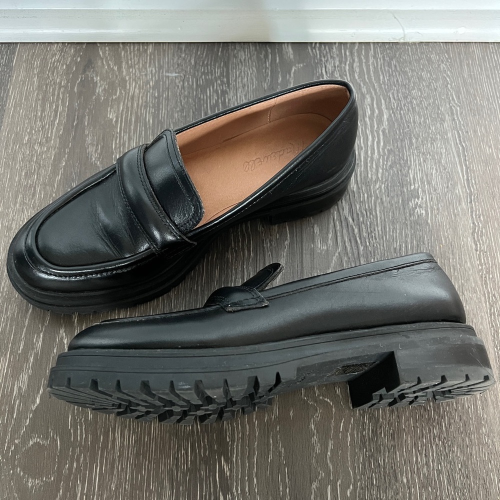 Madewell Bradley Lugsole Loafer in Black Leather